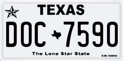 TX license plate DOC7590