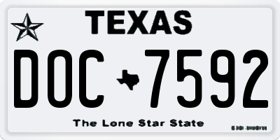 TX license plate DOC7592