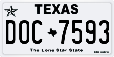 TX license plate DOC7593