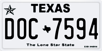 TX license plate DOC7594