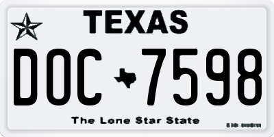 TX license plate DOC7598