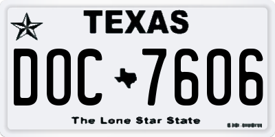 TX license plate DOC7606