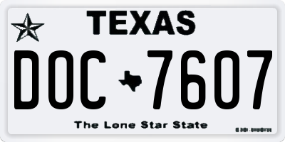 TX license plate DOC7607