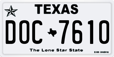 TX license plate DOC7610