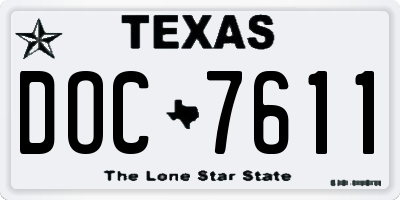 TX license plate DOC7611