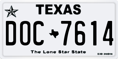 TX license plate DOC7614