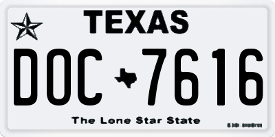 TX license plate DOC7616