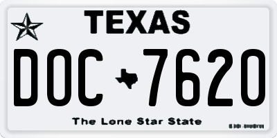 TX license plate DOC7620