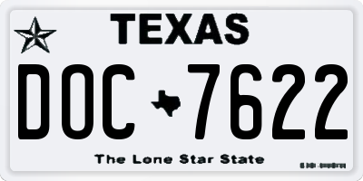 TX license plate DOC7622