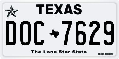 TX license plate DOC7629