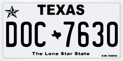 TX license plate DOC7630