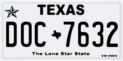 TX license plate DOC7632