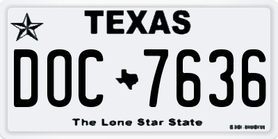 TX license plate DOC7636