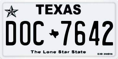 TX license plate DOC7642