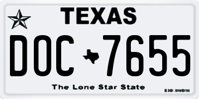 TX license plate DOC7655