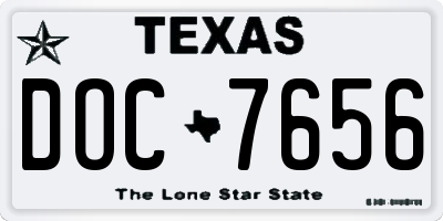 TX license plate DOC7656