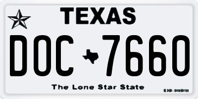 TX license plate DOC7660