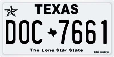 TX license plate DOC7661