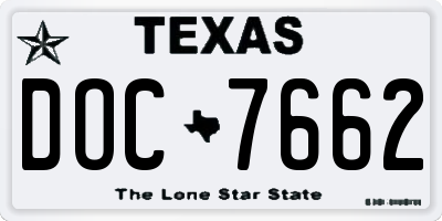 TX license plate DOC7662