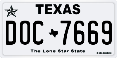 TX license plate DOC7669