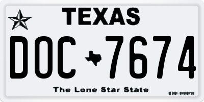 TX license plate DOC7674