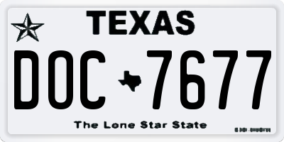 TX license plate DOC7677