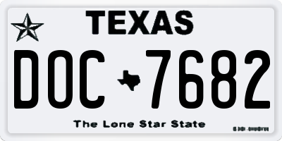 TX license plate DOC7682