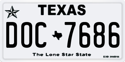 TX license plate DOC7686