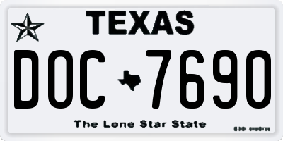 TX license plate DOC7690