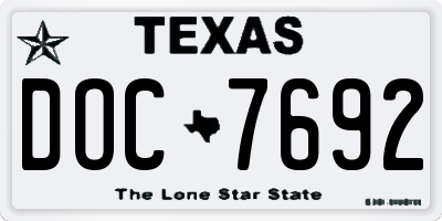 TX license plate DOC7692