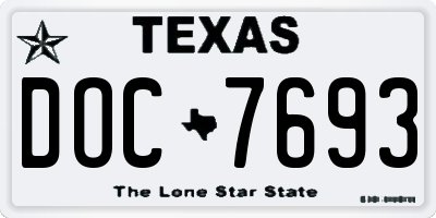 TX license plate DOC7693