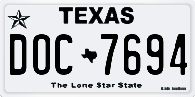 TX license plate DOC7694