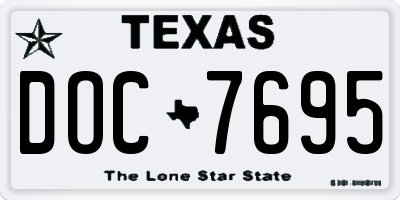 TX license plate DOC7695