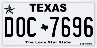 TX license plate DOC7696