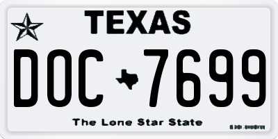 TX license plate DOC7699