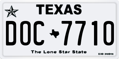 TX license plate DOC7710