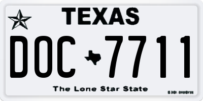 TX license plate DOC7711