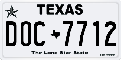 TX license plate DOC7712