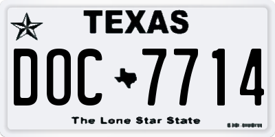 TX license plate DOC7714