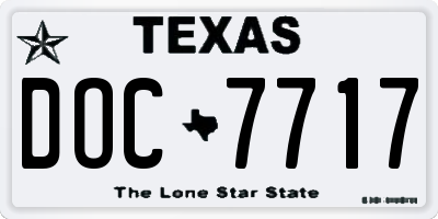 TX license plate DOC7717