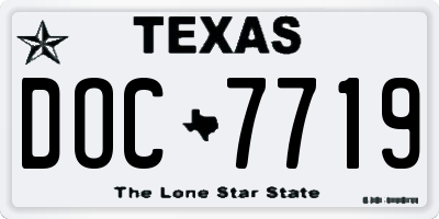 TX license plate DOC7719