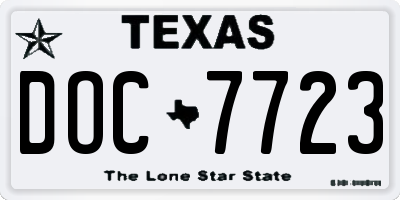 TX license plate DOC7723