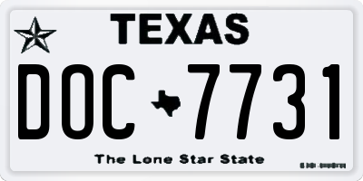 TX license plate DOC7731