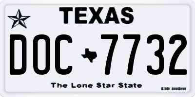 TX license plate DOC7732