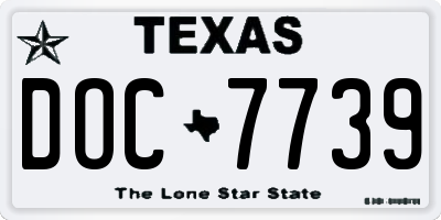 TX license plate DOC7739