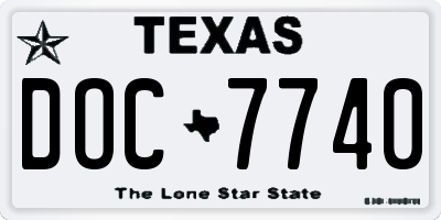 TX license plate DOC7740