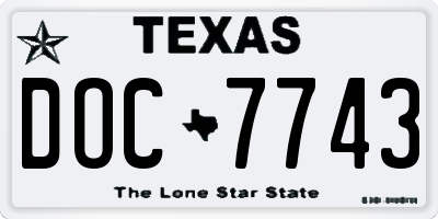 TX license plate DOC7743