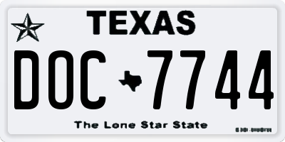 TX license plate DOC7744
