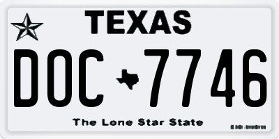 TX license plate DOC7746