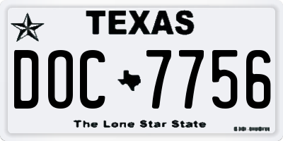 TX license plate DOC7756